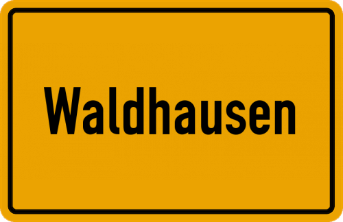 Ortsschild Waldhausen, Haar