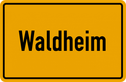 Ortsschild Waldheim, Sachsen