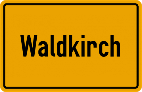 Ortsschild Waldkirch, Kreis Günzburg