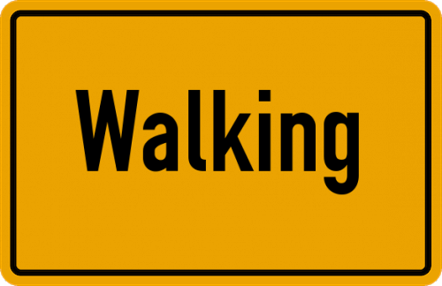 Ortsschild Walking