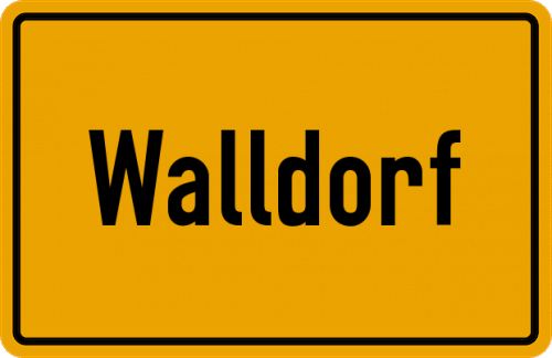 Ortsschild Walldorf, Hessen