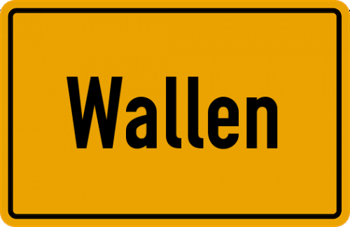 Ortsschild Wallen, Holstein