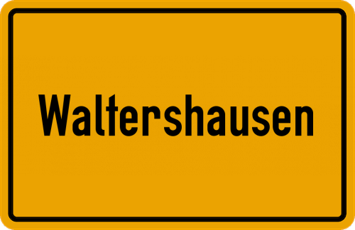 Ortsschild Waltershausen, Unterfranken