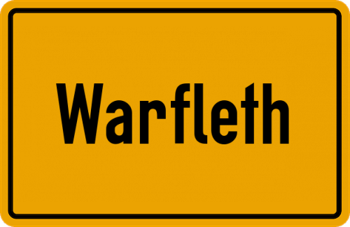 Ortsschild Warfleth