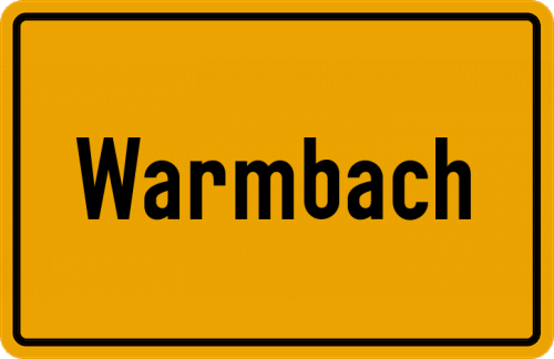 Ortsschild Warmbach
