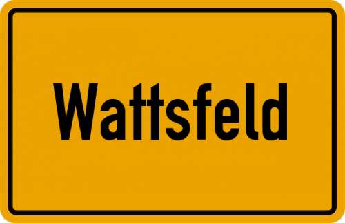 Ortsschild Wattsfeld