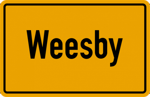 Ortsschild Weesby