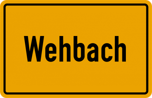 Ortsschild Wehbach