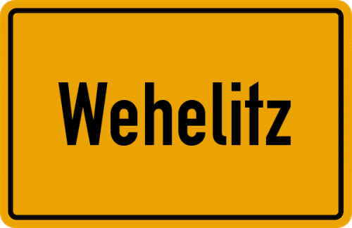 Ortsschild Wehelitz