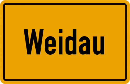 Ortsschild Weidau, Niederbayern