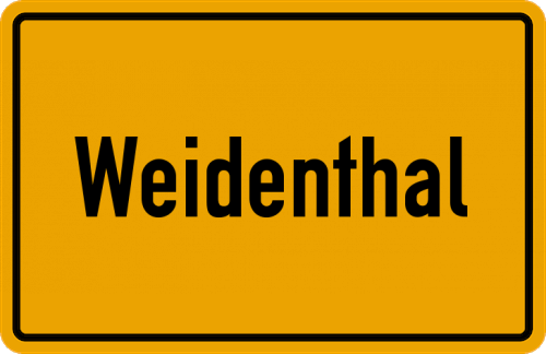 Ortsschild Weidenthal, Pfalz