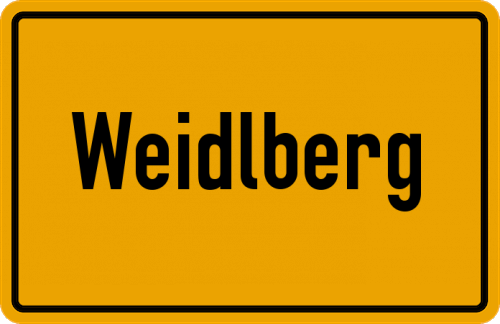 Ortsschild Weidlberg, Oberpfalz