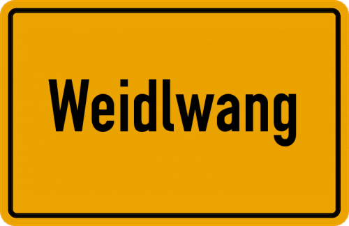 Ortsschild Weidlwang, Oberpfalz