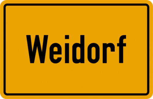 Ortsschild Weidorf
