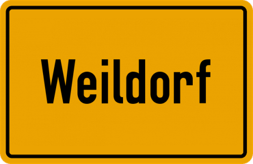 Ortsschild Weildorf, Oberbayern
