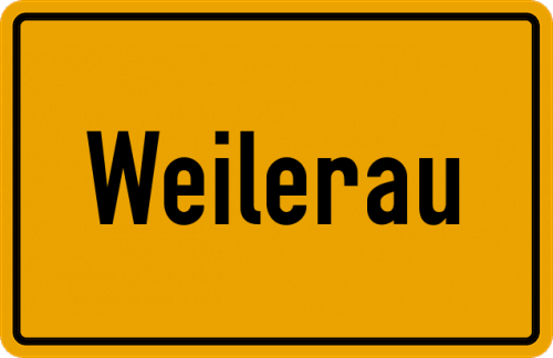 Ortsschild Weilerau, Mittelfranken