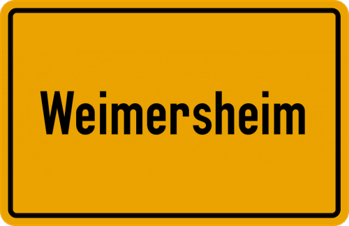 Ortsschild Weimersheim, Kreis Weißenburg in Bayern