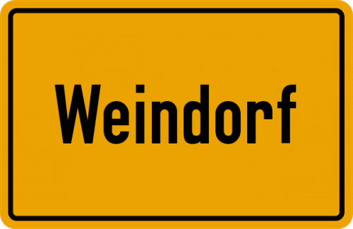 Ortsschild Weindorf, Staffelsee