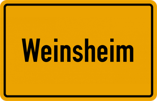 Ortsschild Weinsheim, Kreis Bad Kreuznach