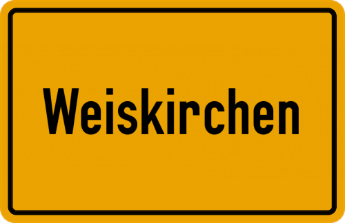 Ortsschild Weiskirchen, Kreis Offenbach am Main