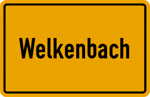 Ortsschild Welkenbach, Westerwald