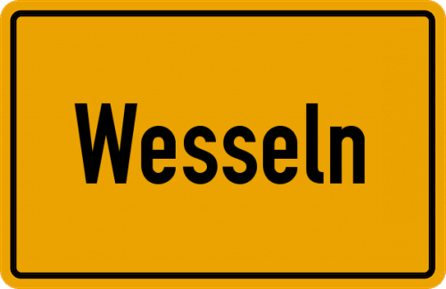 Ortsschild Wesseln, Kreis Hildesheim