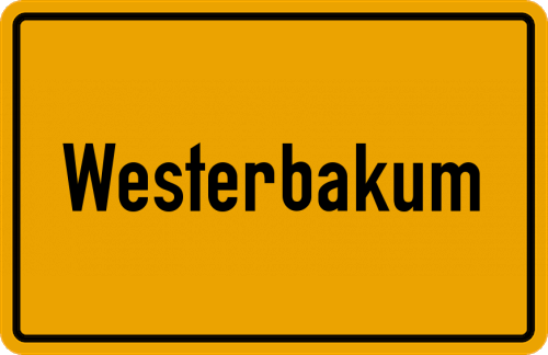 Ortsschild Westerbakum, Kreis Vechta