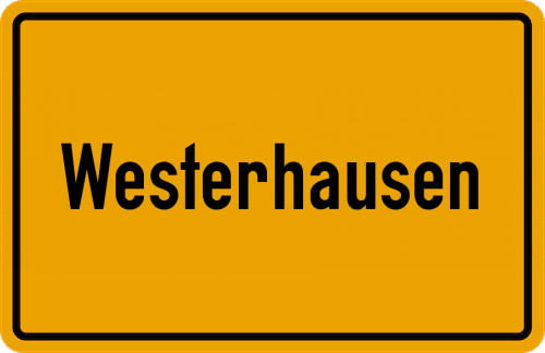 Ortsschild Westerhausen, Siegkreis