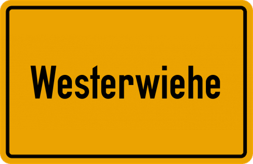 Ortsschild Westerwiehe, Kreis Wiedenbrück