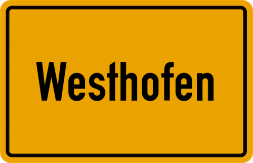 Ortsschild Westhofen, Westfalen