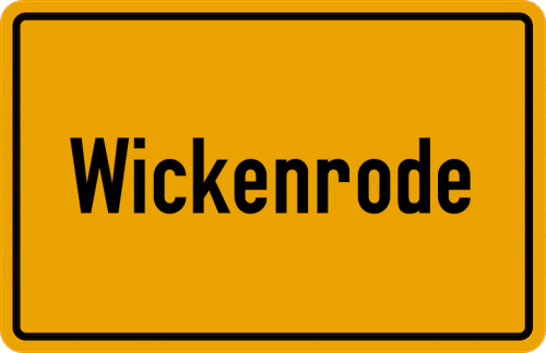 Ortsschild Wickenrode, Kreis Witzenhausen