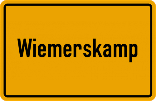 Ortsschild Wiemerskamp, Kreis Stormarn