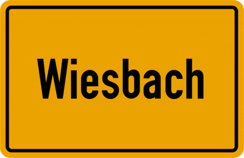 Ortsschild Wiesbach, Pfalz