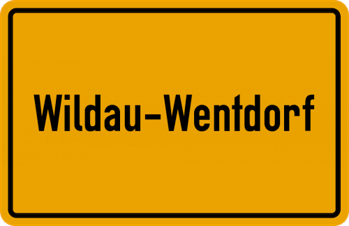 Ortsschild Wildau-Wentdorf, Niederlausitz