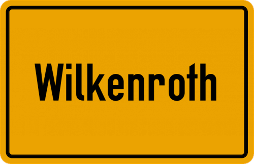 Ortsschild Wilkenroth, Oberberg Kreis