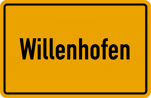 Ortsschild Willenhofen