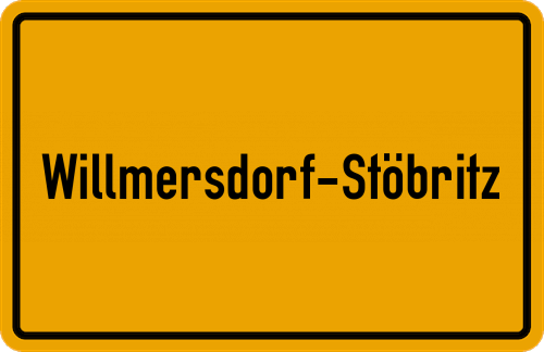 Ortsschild Willmersdorf-Stöbritz, Niederlausitz