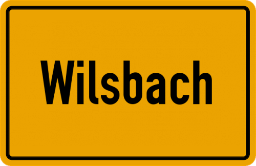 Ortsschild Wilsbach