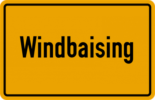 Ortsschild Windbaising