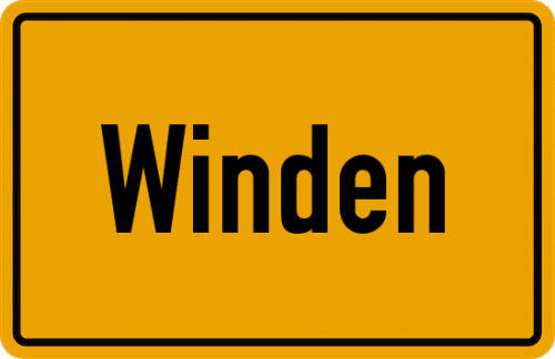 Ortsschild Winden, Gemeinde Hettenshausen