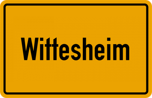 Ortsschild Wittesheim, Schwaben