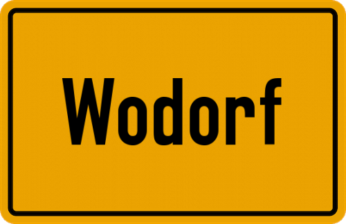 Ortsschild Wodorf