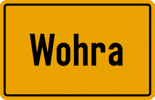 Ortsschild Wohra