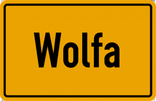 Ortsschild Wolfa