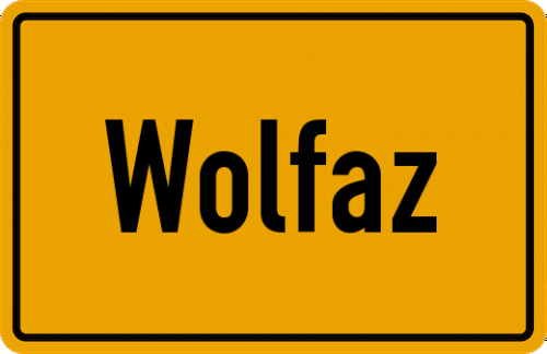 Ortsschild Wolfaz