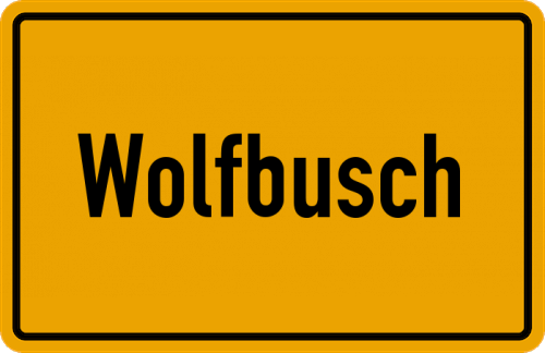Ortsschild Wolfbusch