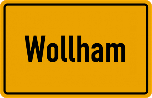 Ortsschild Wollham, Niederbayern