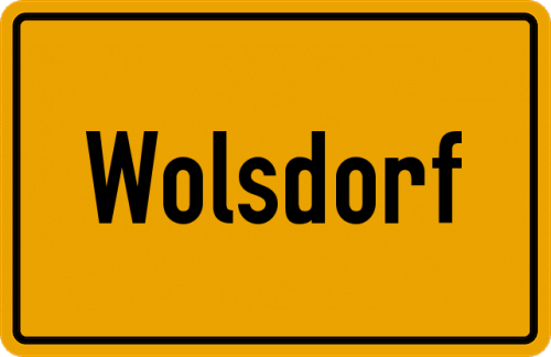 Ortsschild Wolsdorf, Kreis Helmstedt
