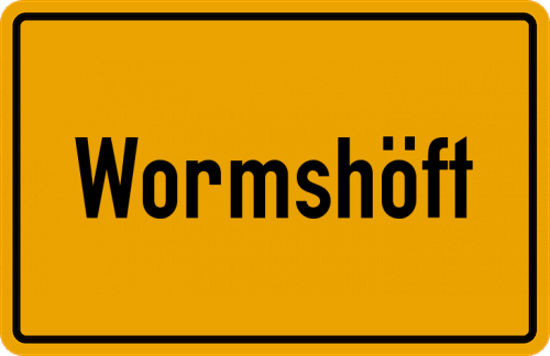 Ortsschild Wormshöft, Gemeinde Maasholm