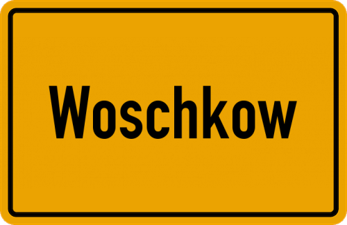 Ortsschild Woschkow